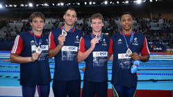 Natation : L&eacute;on Marchand lance le relais fran&ccedil;ais vers l&rsquo;argent europ&eacute;en sur 4x200 m